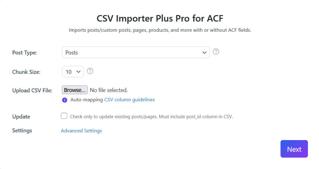 CSV Importer Plus for ACF